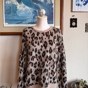 Amuse Society Leopard Print Sweater
